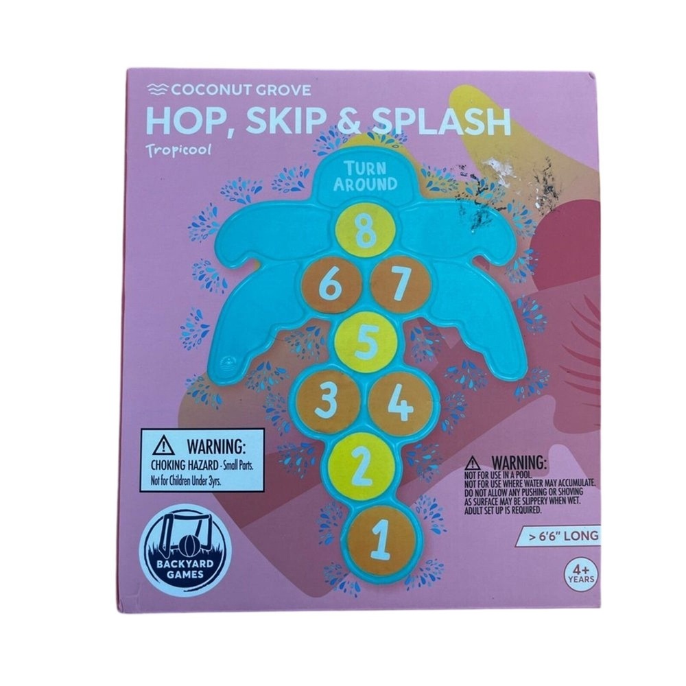 Coconut Grove Kids Hop, Skip & Splash Game - Blue and Yellow Summer Fun